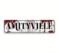 Targa in metallo vintage Amityville del film Horror, piastra insanguinata halloween
