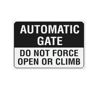 Targa In Metallo Vintage Automatic Gate Do Not Force Open Or Climb Metal Signboard Vintage Tin Sign Retrò Poster Segno Lamiera Per Cafe Cucina Garage 20X30CM