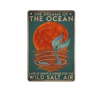 Targa in metallo vintage che sogna l'oceano a tarda notte e brama la selvaggia aria salata ferro pittura casa cucina garage uomo grotta decorazione della parete targa arte poster regalo divertente