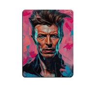 Targa in metallo vintage con Bowie Art, decorazione artistica da parete per casa, pub, club, caffetteria, bar, decorazione artistica da parete retrò, 30 x 40 cm