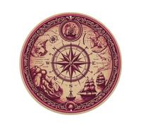 Targa in metallo vintage con bussola nautica e mappa del mondo Origin