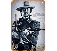 Targa in metallo vintage con citazione di Clint Eastwood con citazione motivazionale West Cowboy, per caffetteria, bar, uomo, grotta, ufficio, casa, decorazione artistica da parete, idea regalo, 30,5