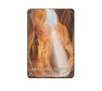 Targa in metallo vintage con fascio di luce del deserto dell'Arizona, decorazione artistica da parete per pub, club, caffetteria, bar, casa, poster decorativo retrò 20 x 30 cm