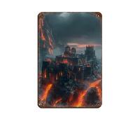 Targa in metallo vintage con fortezza lavica, decorazione artistica da parete per pub, club, caffetterie, bar, casa, 20 x 30 cm