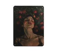 Targa in metallo vintage con la dea greca Persefone, decorazione artistica da parete per pub, club, caffetterie, bar, casa, decorazione artistica da parete retrò, 30 x 40 cm