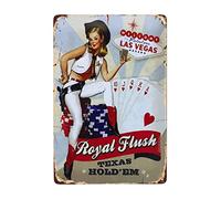 Targa in metallo vintage con Pin Up Girls Welcome to Las Vegas Nevada Carte da gioco, per uomini e donne, decorazione artistica da parete per casa, bar, club, caffè, 20,3 x 30,5 cm