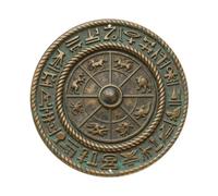 Targa in metallo vintage con ruota della fortuna dei tarocchi