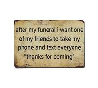 Targa in metallo vintage con scritta "After The Funeral", decorazione artistica da parete, 20,3 x 30,5 cm