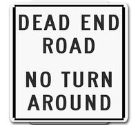 Targa in metallo vintage con scritta "Dead End Road No Turn Around per interni ed esterni"