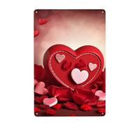 Targa in metallo vintage con scritta "Happy Valentine's Day", decorazione artistica da parete in metallo, per garage, bar, patio, decorazione da parete, regalo per uomini e donne, 30,5 x 20,3 cm, per