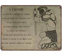 Targa in metallo vintage con scritta "I Choose to Live by Choice Not by Change", poster da parete per pub, club, bar, ristorante, caffetteria, vintage, decorazione artistica da parete, 14 x 20 cm