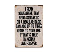 Targa in metallo vintage con scritta "If This Were True I would live forever", in metallo, per ufficio, soggiorno, bar, decorazione artistica da parete, 20,3 x 30,5 cm