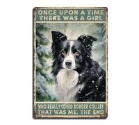 Targa in metallo vintage con scritta in inglese "A Girl Who Really Loved Border Collies", decorazione da parete per strade, filo spinato, recinzioni, foreste, giardini, porte, 20,3 x 30,5 cm