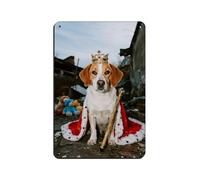 Targa in metallo vintage con scritta in inglese "The Stray Dog Wearing A Crown Wear" (lingua italiana non garantita), decorazione artistica da parete per pub, club, bar, casa, 20 x 30 cm