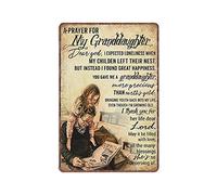 Targa in metallo vintage con scritta in lingua inglese "A Prayer for My Granddaughter - Dear God, I Expected Loneliness When- But Instead I Found Great Happiness", 140 mm x 200 mm