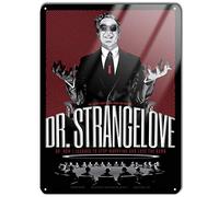 Targa in metallo vintage con scritta in lingua inglese "Dr. Strangelove or How I Learned to Stop Worrying and Love The Bomb", decorazione da parete per bar, ristoranti, caffetterie, pub, 30,5 x 20,3