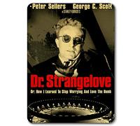 Targa in metallo vintage con scritta in lingua inglese "Dr. Strangelove or How I Learned to Stop Worrying and Love The Bomb", decorazione da parete per bar, ristoranti, caffetterie, pub, 30,5 x 20,3