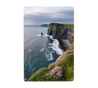 Targa in metallo vintage con scritta in lingua inglese "Ireland Outdoors County Clare The Cliffs" (lingua italiana non garantita), decorazione artistica da parete, per garage, bar, patio, decorazione