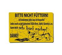 Targa in metallo vintage con scritta in lingua inglese "Please Do Not Feed Me I Get Everything I Need Every Well-Meant Piece of Pane", poster vintage in metallo, per bar, casa, grotta, cucina