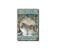 Targa in metallo vintage con scritta in lingua inglese "There Is A Girl Who Really Lovdonkey" e "Donkey Lovers Of Old Fashioned" (lingua italiana non garantita)