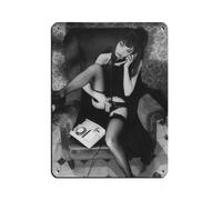 Targa in metallo vintage con scritta in lingua inglese "Woman Talking on The Iconic Woman", decorazione artistica da parete per pub, club, caffetteria, bar, casa, decorazione artistica da parete retrò