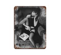 Targa in metallo vintage con scritta in lingua inglese "Woman Talking on The Iconic Woman", decorazione artistica da parete per pub, club, caffetteria, bar, casa, decorazione artistica da parete retrò