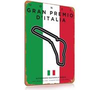 Targa in metallo vintage con scritta "Italy Grand Prix Circuit F1", idea regalo per fan di Formula Uno, regalo per uomini, garage, grotta degli uomini, uffici domestici e sale giochi, decorazioni per
