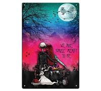 Targa in metallo vintage con scritta "Nightmare Before Christmas", con scritta in inglese "We are Simply Meant to Be", con Jack Skellington e Sally, regalo per fan del cinema, 30,5 x 20,3 cm,