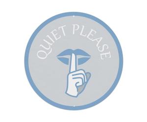 Targa in metallo vintage con scritta "Quiet Please Library Study Zone Sign | Decorazione da parete per bar, club, grotta di uomini, giardino, poster rotondo in metallo, 20,3 x 20,3 cm