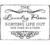 Targa in metallo vintage con scritta "The Laundry RoomOR Life Out One Load at A Time" per casa, bagno, lavanderia, paese, casa, grotta, garage, bar, country, club, decorazione da parete, 20,3 x 30,5