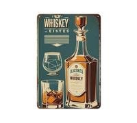 Targa in metallo vintage con scritta "Whisky Beer", divertente targa decorativa in latta, impermeabile e antipolvere, perfetta per casa, bar, caffetteria, ottimo regalo, 30,5 x 20,3 cm, piatto 2D