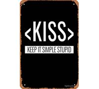 Targa in metallo vintage da 30,5 x 40,6 cm, con scritta "Keep It Simple Stupid", decorazione da parete, regalo divertente per casa, cucina, garage, bagno, fattoria, giardino, bar, caffetteria, poster