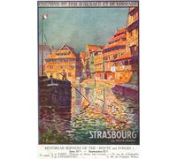 Targa in metallo vintage divertente con le ferrovie delle navi francesi di Strasburgo, 20,3 x 30,5 cm