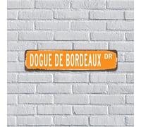 Targa in metallo vintage Dogue De Bordeaux arancione poster da parete cartello garage cartello cane mamma regalo cane razza paese segno regalo per salotto esterno bagno decorazioni da parete 10 x 45
