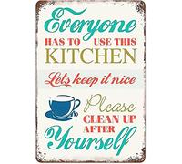 Targa In Metallo Vintage Everyone Has Use This Lets Keep It Nice Clean Up After Yourself Tin Sign Decorative Poster Segno Lamiera Vintage Metal Signboard Per Camera Da Letto Ristorante Cucina M