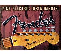 Targa in metallo vintage Fender Guitar Retro Man Cave 30,5 x 45,7 cm