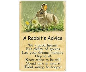 Targa in metallo vintage Il consiglio di un coniglio Poster Coniglio vintage Poster retrò Decorazione della stanza divertente Targa in alluminio per camera da letto Bagno Ufficio Grotta dell'uomo Fa