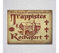 Targa in metallo vintage in alluminio, stile trappista belga Lager Birra, 20 x 30 cm