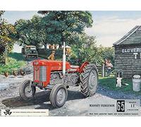 Targa in metallo vintage Inga Massey Ferguson 65 Mark II trattore contadino agricoltore deco metallo targa 20,3 x 30,5 cm