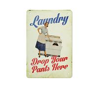 Targa in metallo vintage lavanderia Drop Your Pants Here Iron Painting Home Kitchen Garage Man Cave Wall Decor Plaque Art Poster Funny Gift