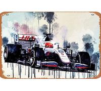 Targa in metallo vintage Nikita Mazepin 2021 Haas Vf-21 Haas F1 Team Russian Racing Drivers Formula 1, decorazione da parete retrò per casa, bar, ufficio, negozio, pub, club, regalo, 20,3 x 30,5 cm.