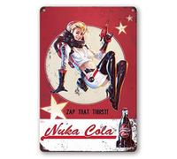 Targa in metallo vintage - Nuka Cola retrò segni in metallo poster pittura ferro placca decorazione da parete per bar caffetteria casa 20,3 x 30,5 cm