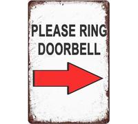 Targa In Metallo Vintage Please Ring Doorbell With Right Arrow Guide Ring The Door Bell Friendly Notice Retro Tin Sign Retrò Poster Segno Lamiera Vintage Targhe Metallo Per Bagno Cucina S