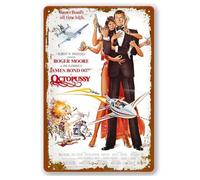 Targa in metallo vintage vintage James Bond 007 Octopussy film e televisione poster decorazione da parete per bar, caffetteria, grotta 20,3 x 30,5 cm