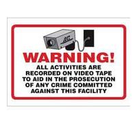 Targa In Metallo Warning! All Activities Are Recorded On Video Tape To Aid In The Prosecution Of Any Crime Security Stile Divertente Cartello In Metallo Caverna Dell'Uomo Per Man Cave Toilette M