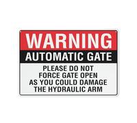 Targa In Metallo Warning Automatic Gate Please Do Not Force Open Rustic Targhe Metallo Divertente Poster Segno Lamiera Retrò Metal Signboard Per Cucina Cafe Garage 20X30CM
