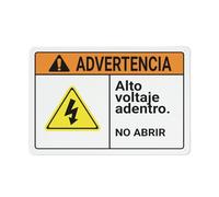 Targa In Metallo Warning High Voltage Inside Do Not Open Spanish With Graphic Funny Vintage Targhe Metallo Decorative Poster Segno Lamiera Vintage Metal Signboard Per Cucina Cafe 20X30CM