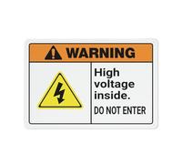 Targa In Metallo Warning High Voltage Inside Do Not Open With Graphic Metal Signboard Decorative Tin Sign Vintage Poster Segno Lamiera Per Cafe Garage Cucina 20X30CM