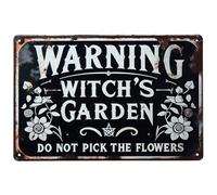 Targa In Metallo Warning Witch'S Garden Do Not Pick The Flowers Arte Murale Aziendale Metal Tin Signs Per Club Man Cave Toilette S