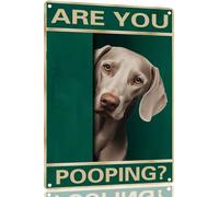 Targa In Metallo Weimaraner Dog Are You Pooping Arte Murale Personalizzato Cartelli In Latta Per Toilette Decorazione Murale Man Cave M